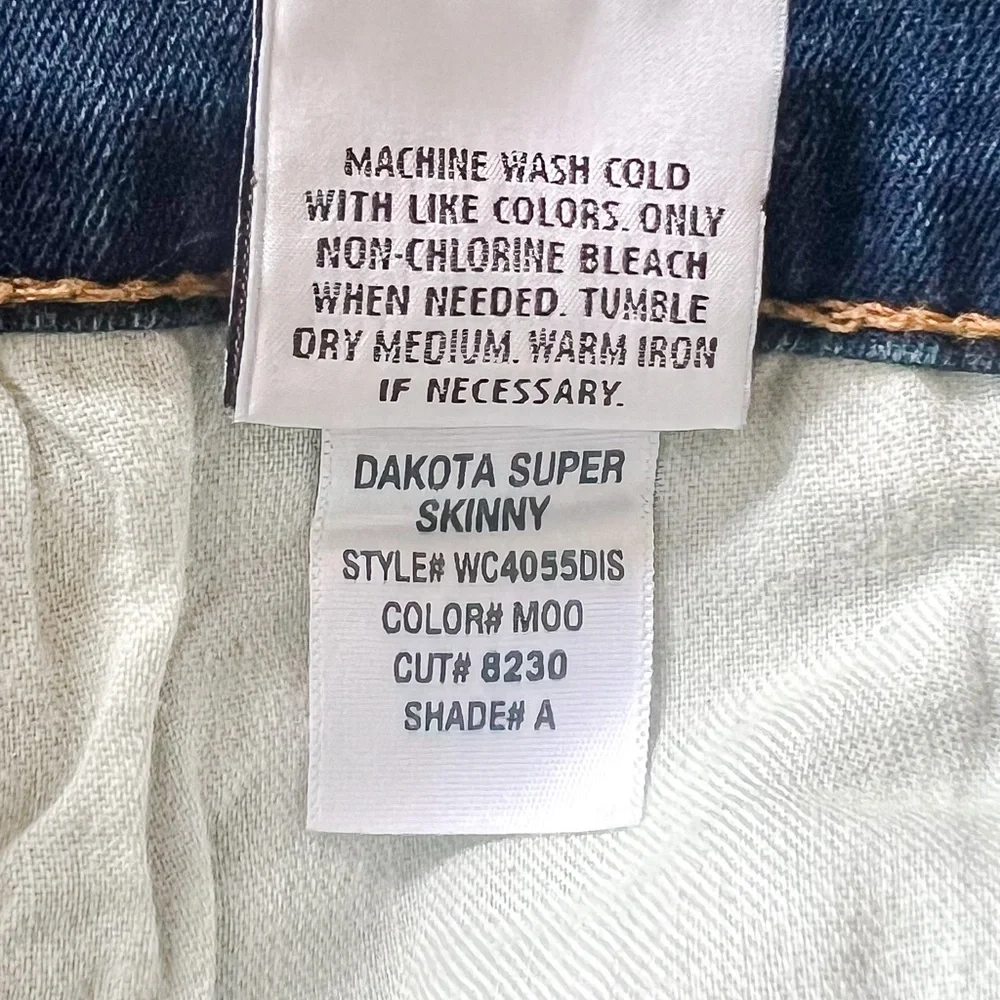 Hudson Dakota Piped Detail Super Skinny Denim Jeans Womens Sz 32 - Picture 11 of 16